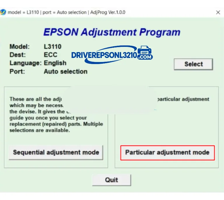Step 2 — adjustment mode screenshot