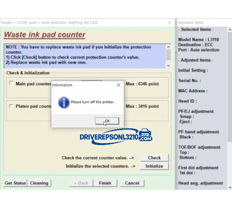 Step 7 — power off screenshot